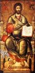 Икона «Спас на престоле с припадающим митрополитом Киприаном» из Успенского собора во Владимире. 