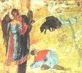 4-ое клеймо с изображением «Видения Даниила» иконы «Архангел Михаил с деяниями».