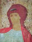 Лик архангела Михаила — фрагмент иконы «Архангел Михаил с деяниями»