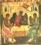 1-е клеймо с образом Троицы иконы «Архангел Михаил с деяниями»